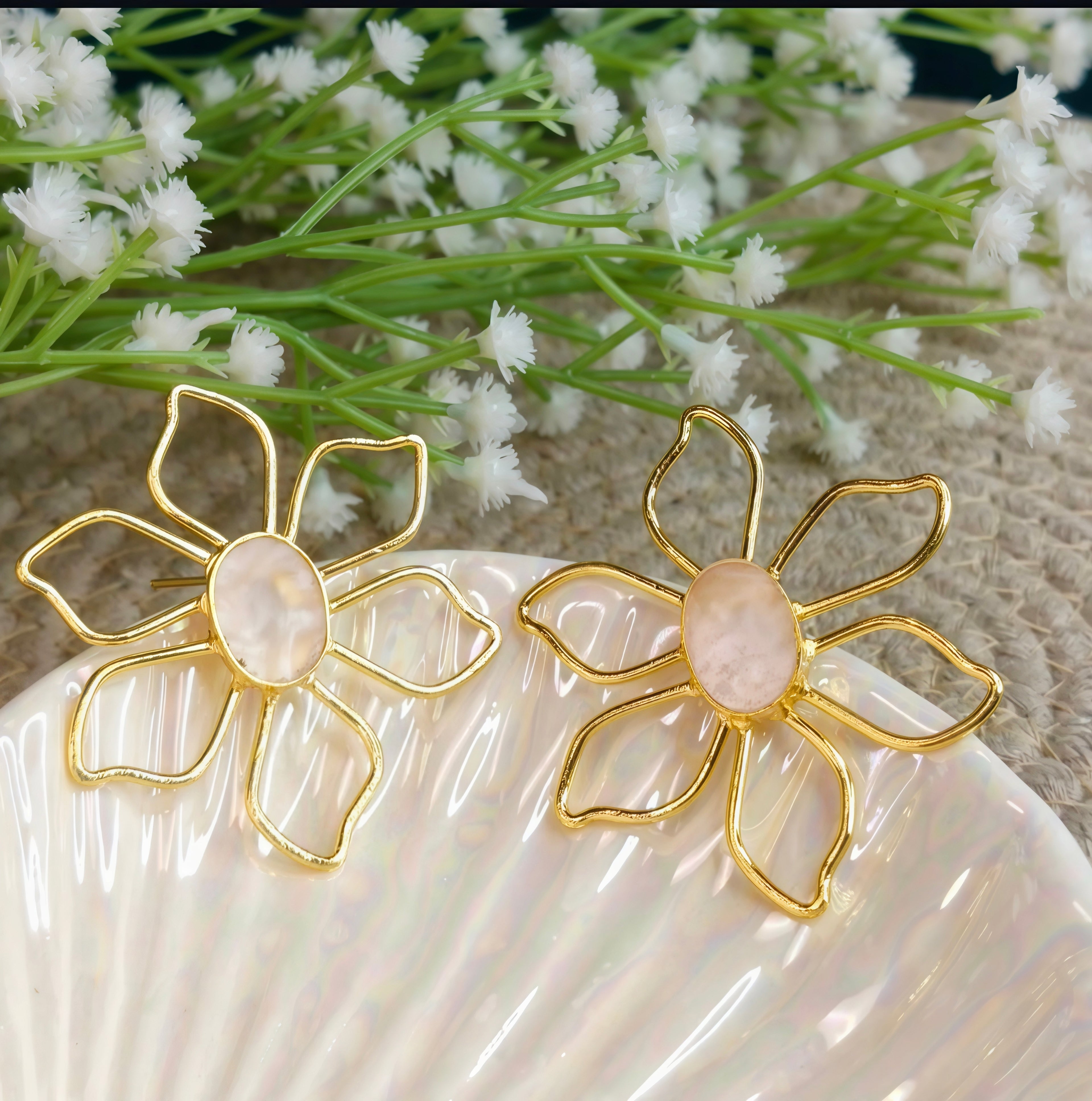 Golden Textured Earrings