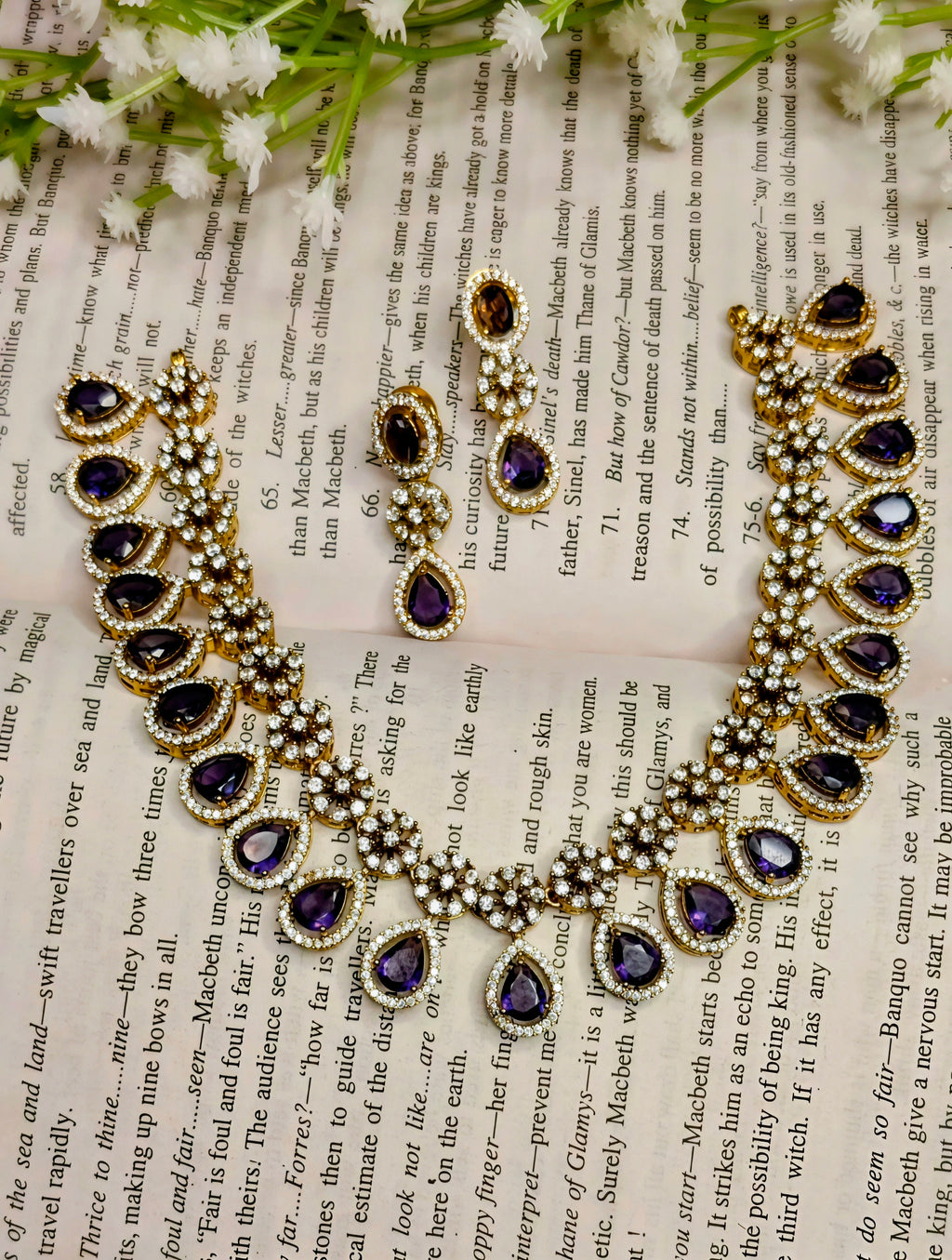 Premium AD Short Necklace & Earrings