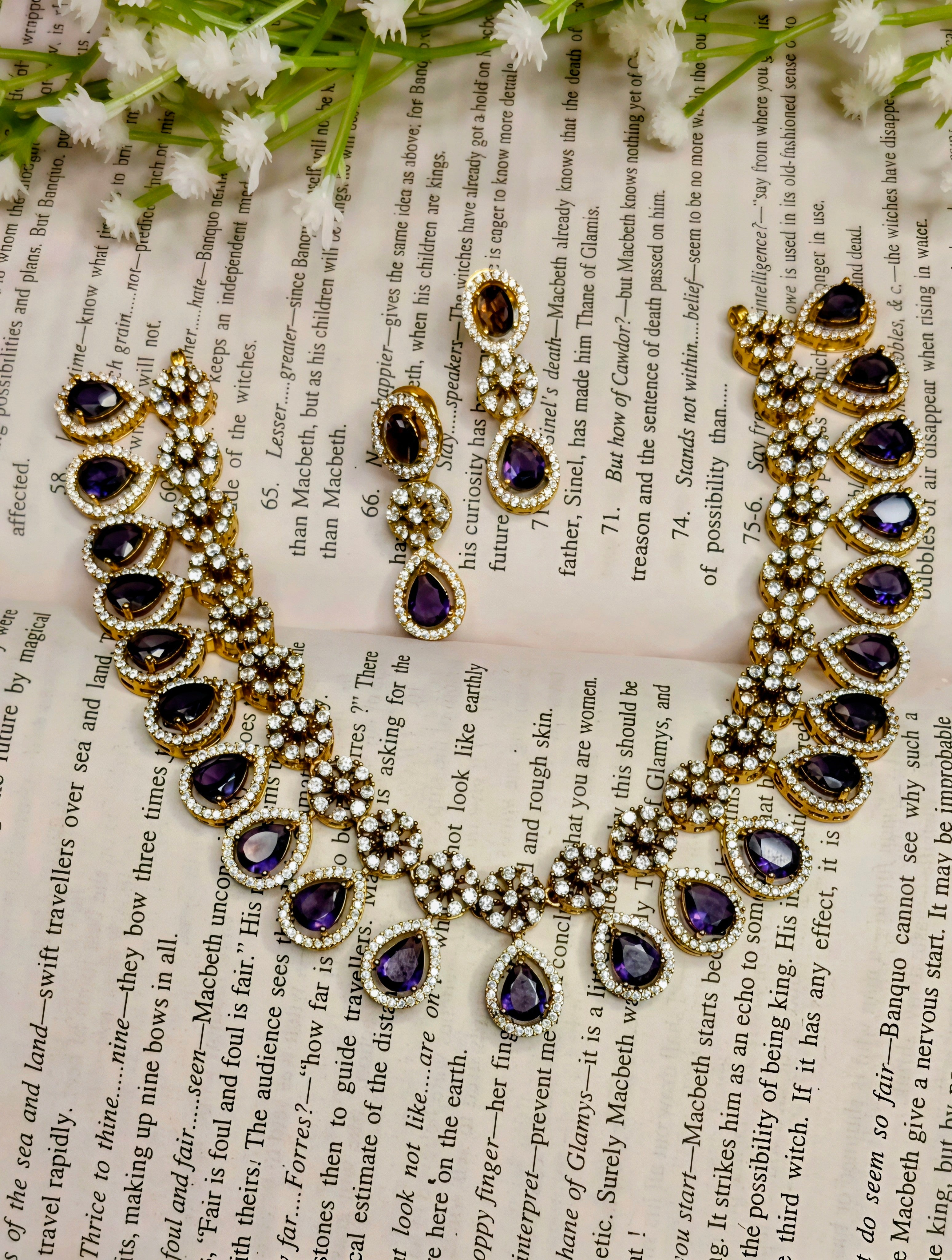 Premium AD Short Necklace & Earrings