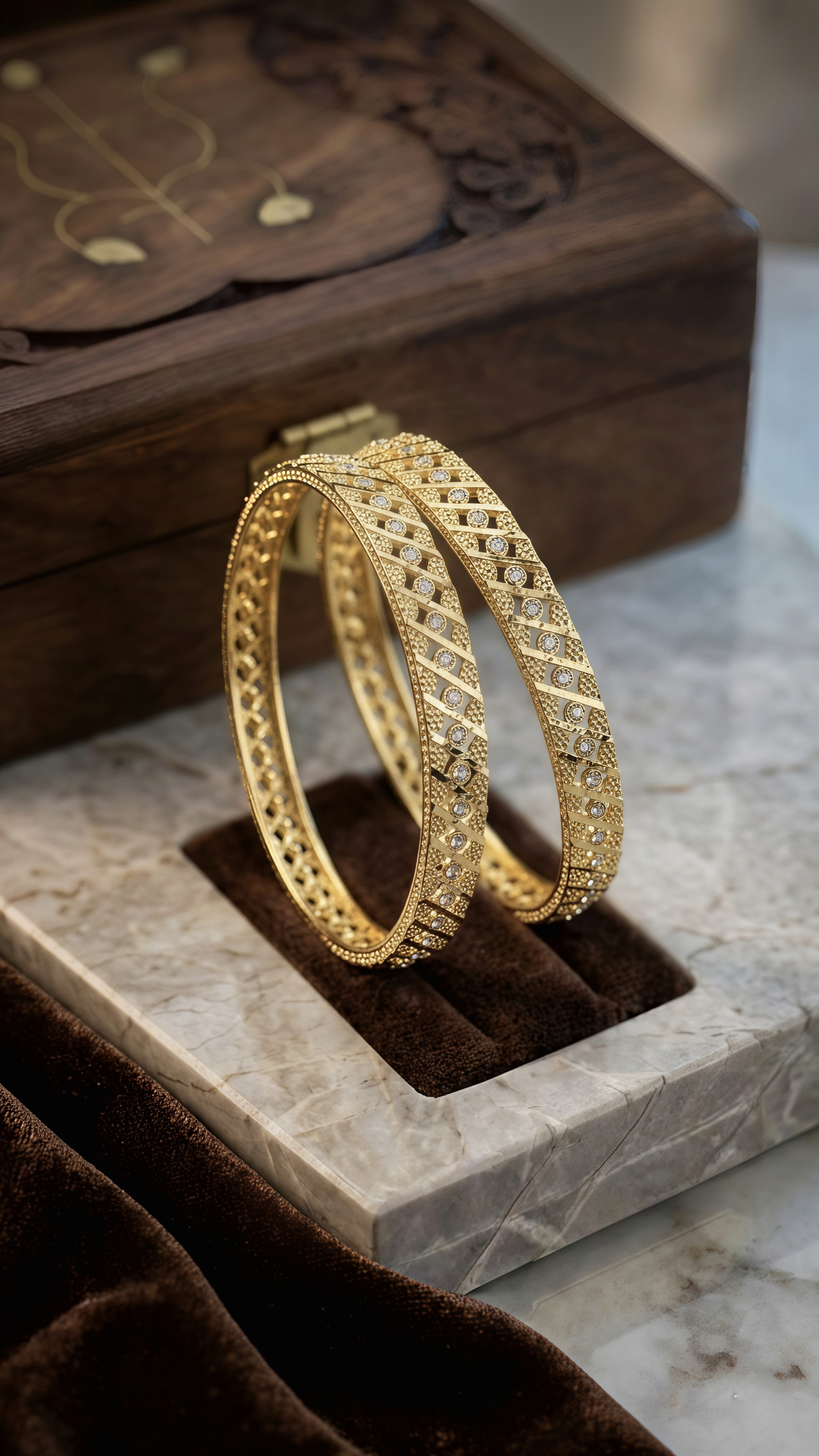 Gold Plated Bangles (Set of 2)