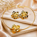 Golden Neck Cuff with Earrings
