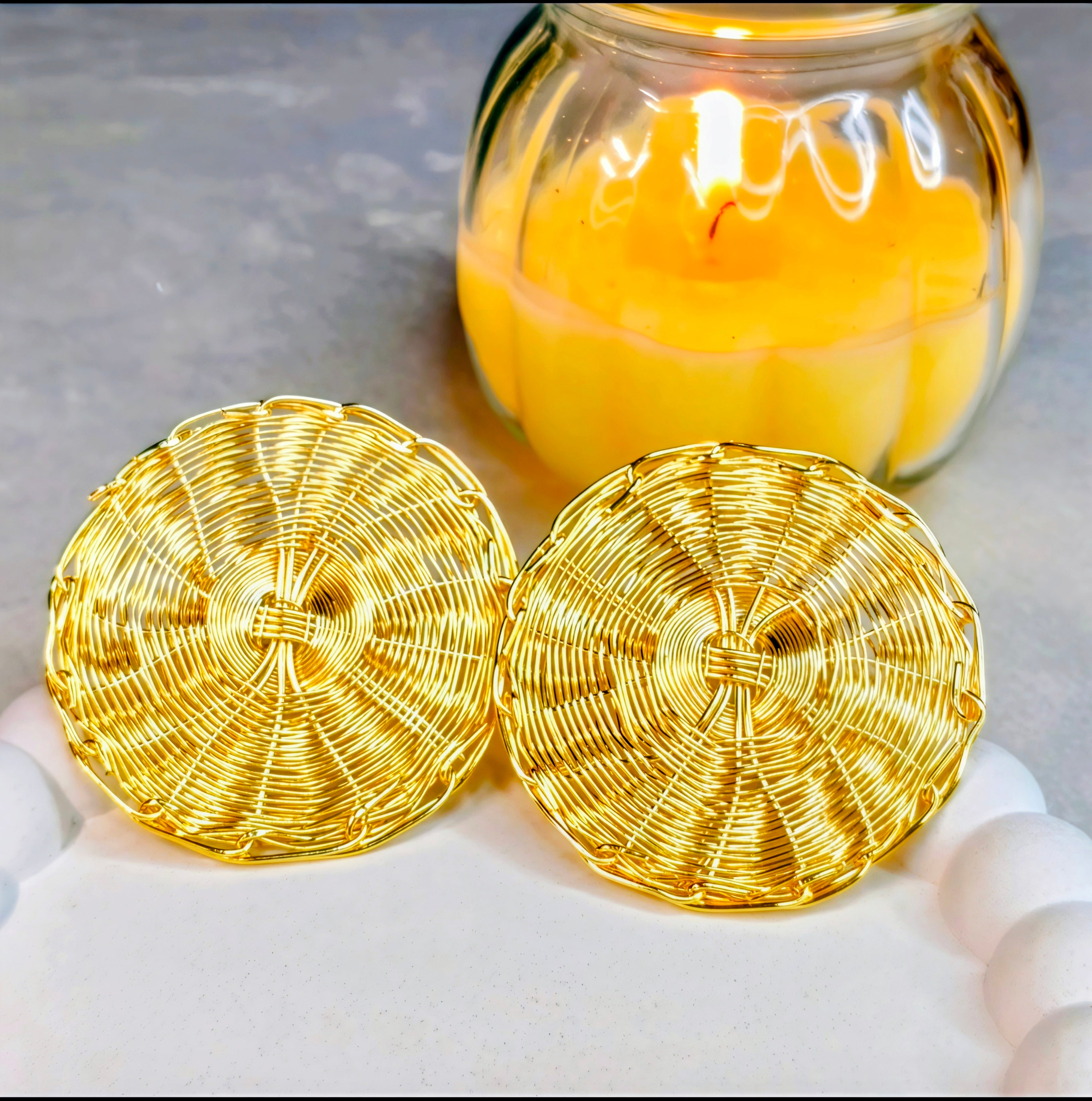 Golden Textured Earrings
