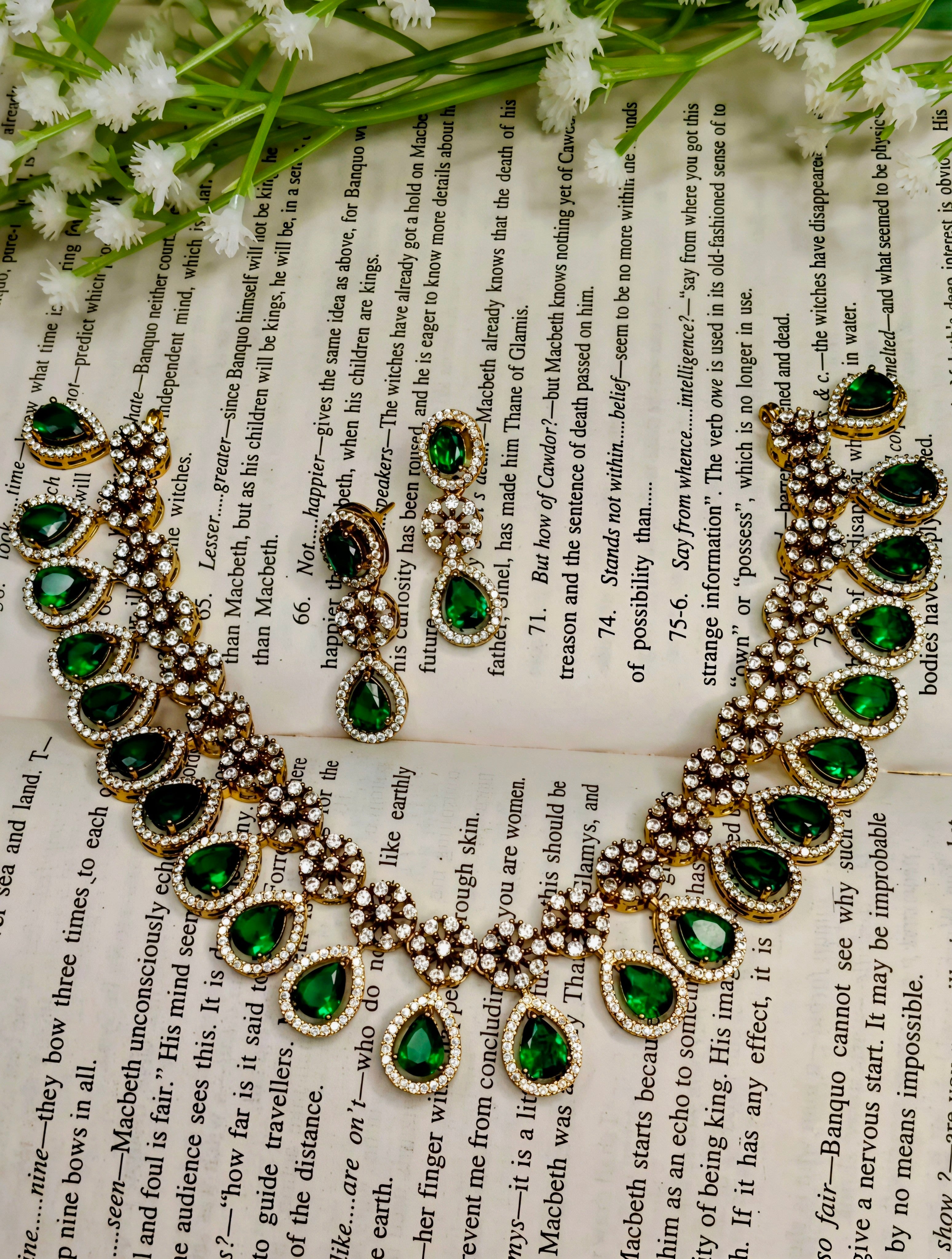 Premium AD Short Necklace & Earrings