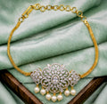 AD Choker with Hanging Pearls