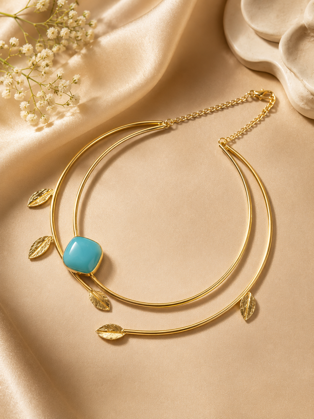 Glossy Stone Neck Cuff