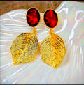 Textured Leaf Earrings