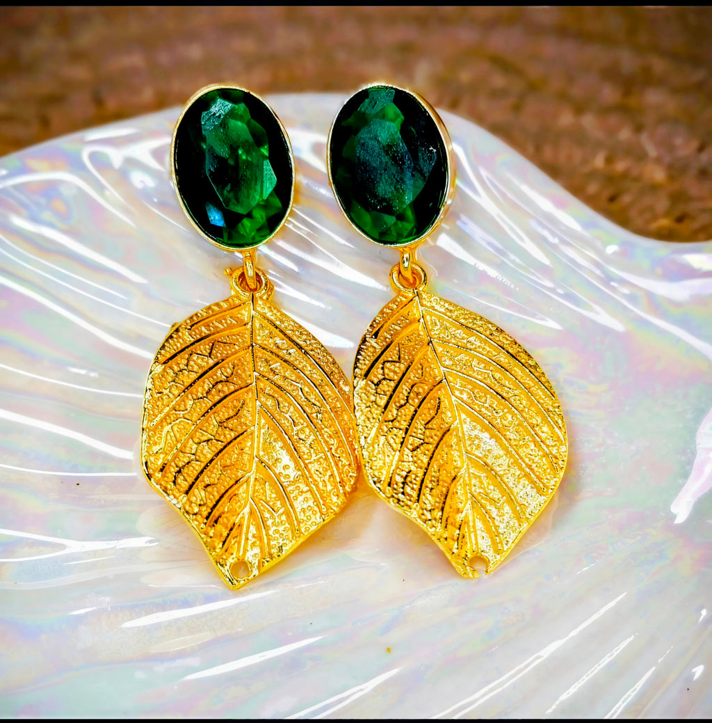 Textured Leaf Earrings