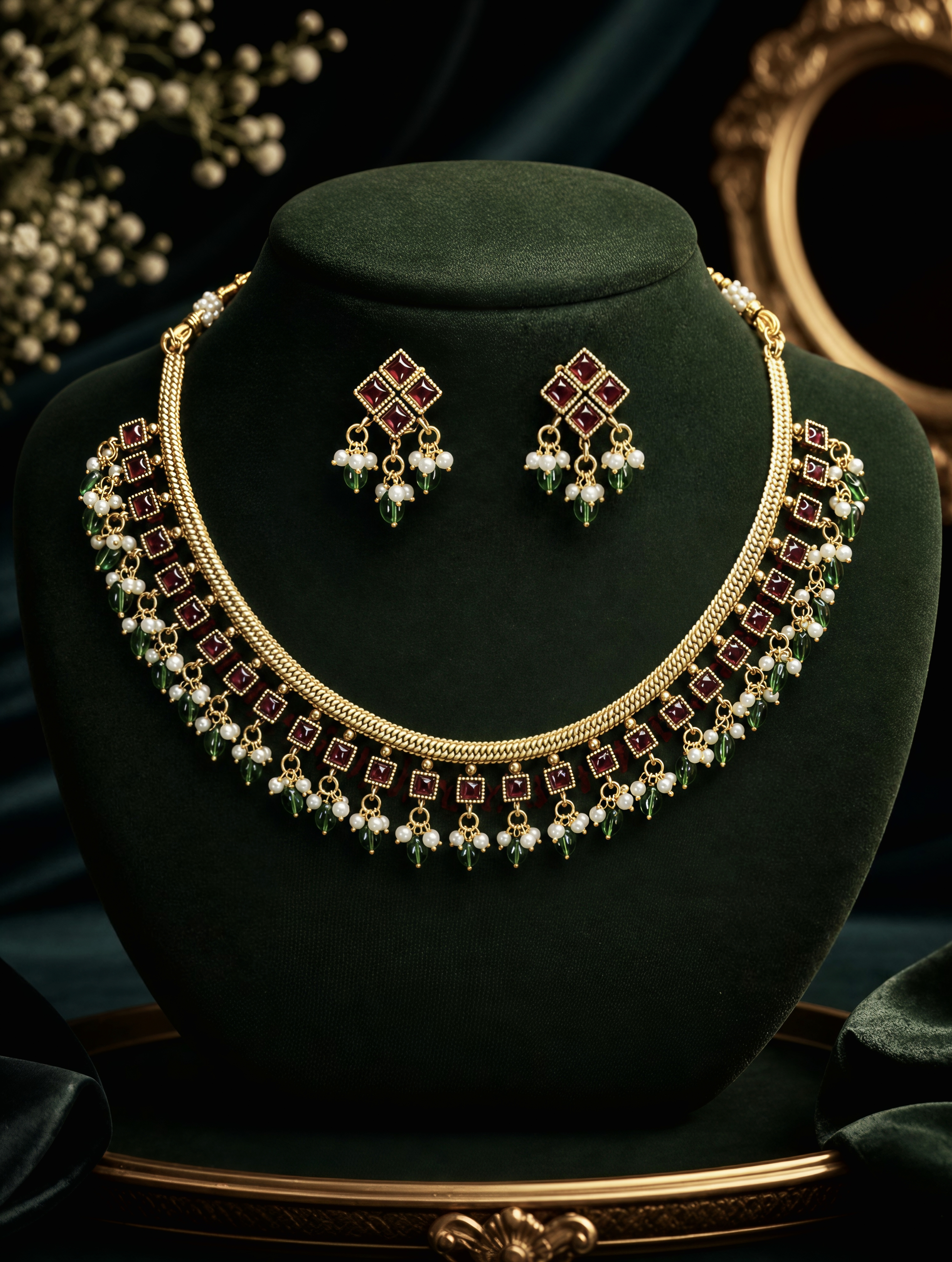 Jadau Necklace with Earrings