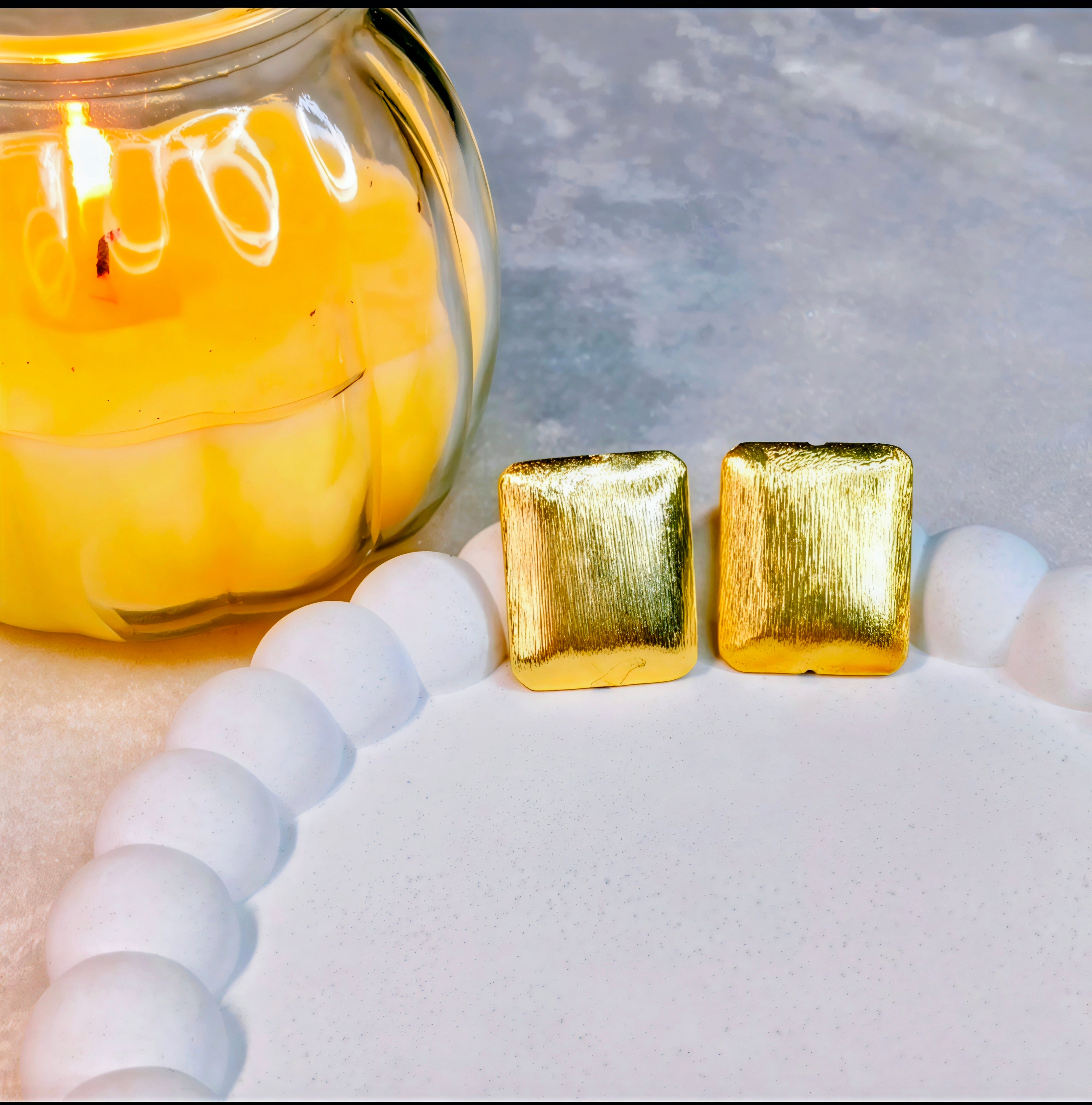 Golden Textured Earrings