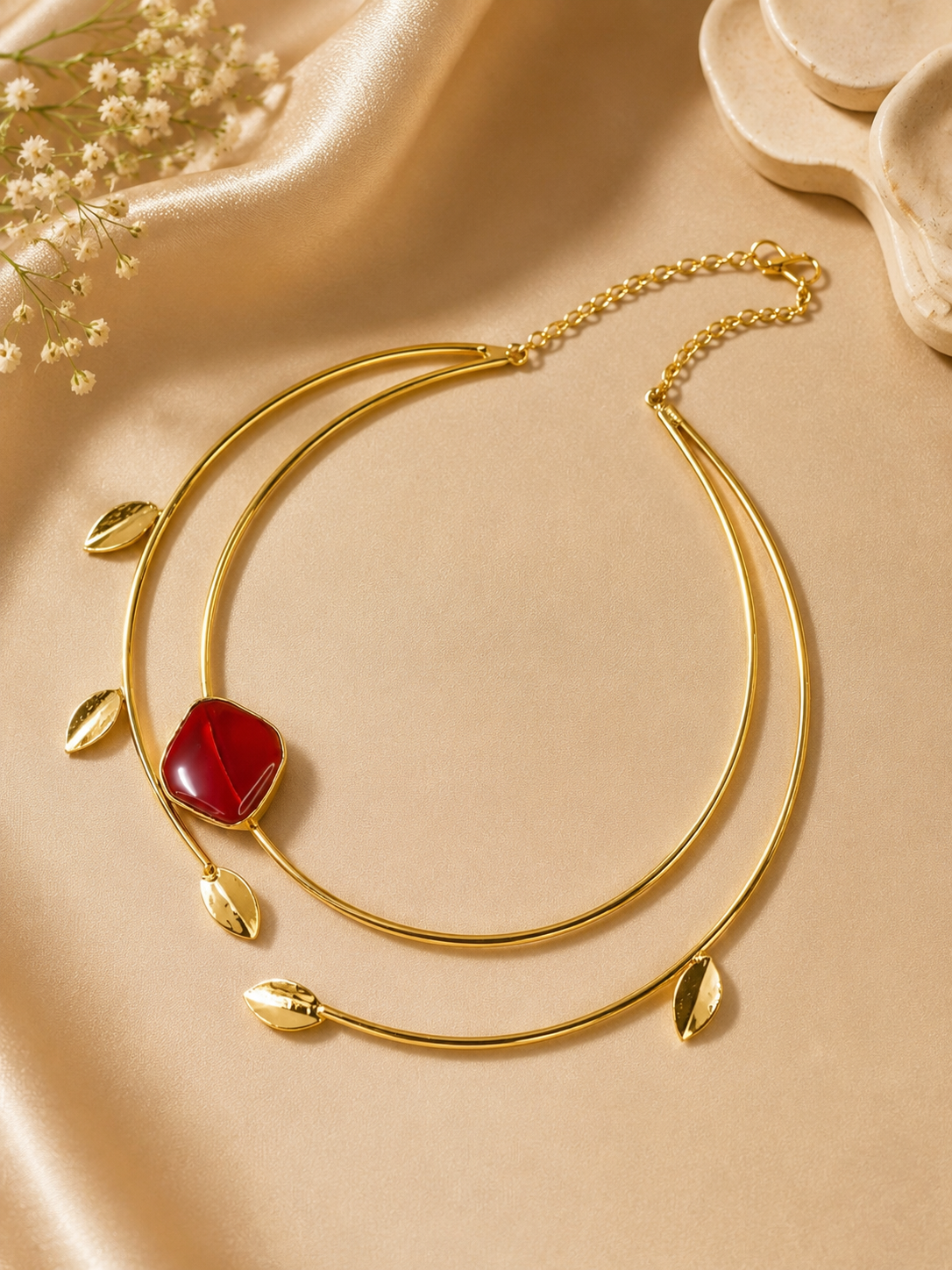 Glossy Stone Neck Cuff