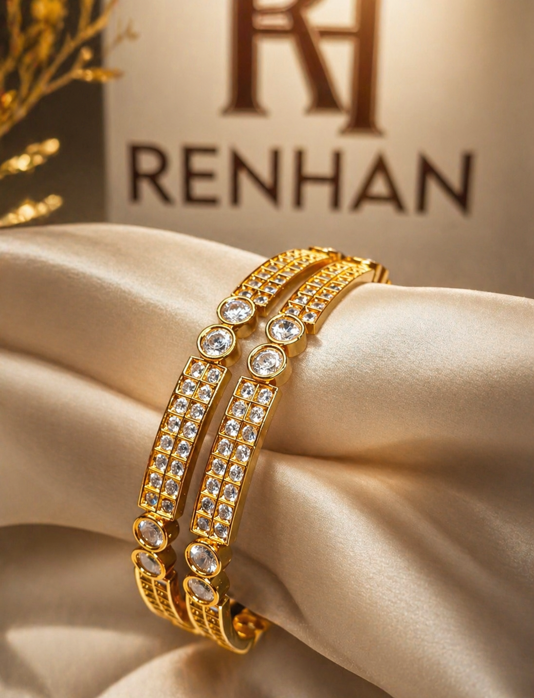 Kundan Bangles (Set of 2)