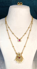 Antique Double Layer Chain with Earrings